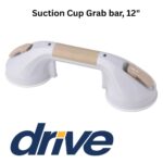 Suction Cup Grab Bar, 12" White and Beige