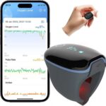 LOOKEE® O2Ring Continuous Ring Oximeter | Overnight Track Oxygen Level & Heart Rate with Vibration Alert on Finger